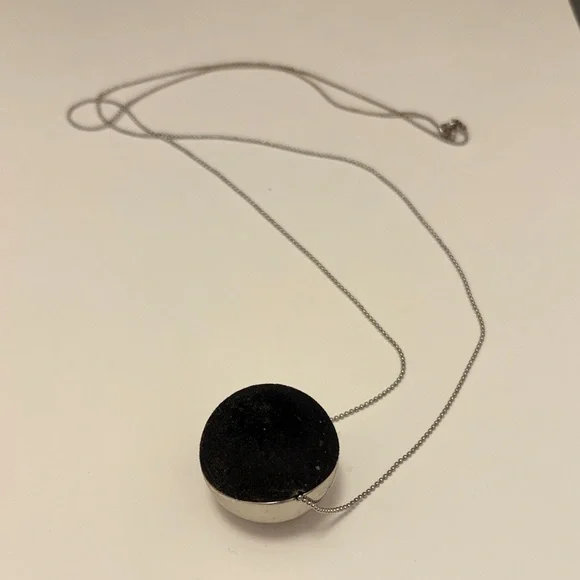 COS Silver and Black Sphere Pendant Necklace - Picture 4 of 4